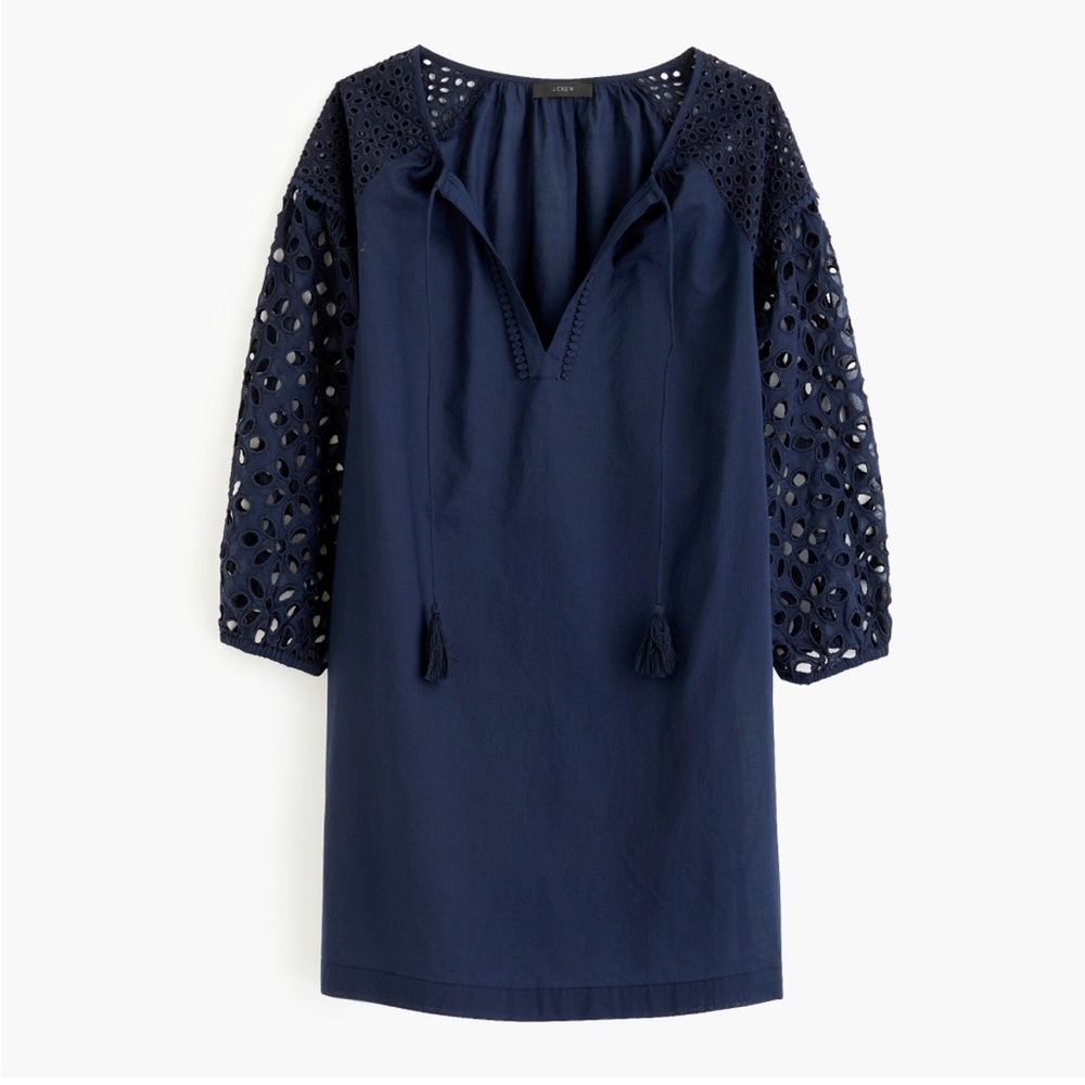 J Crew Cutout Lace Boho Style Women Navy Top XS